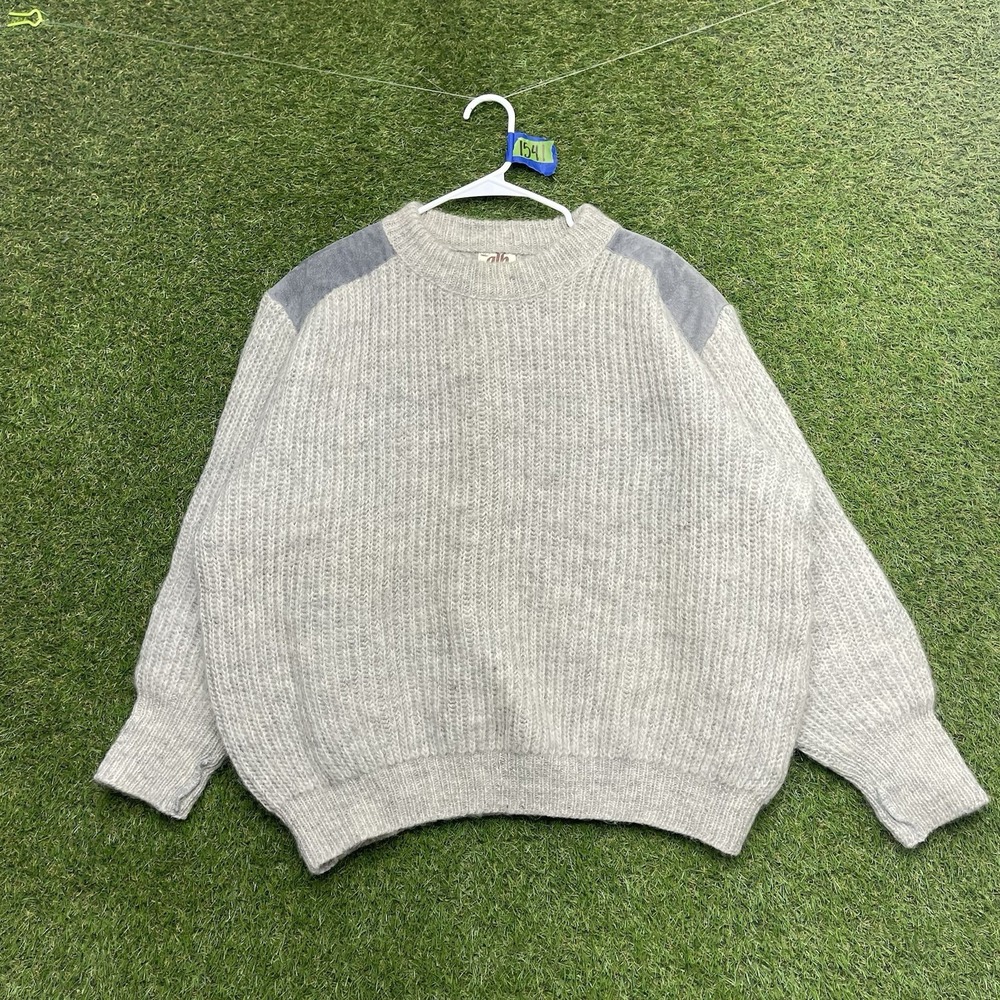 ALB Wool Sweater Mens Medium Elbow Patch Cabin Gorpcore Icelandic Travel 90s